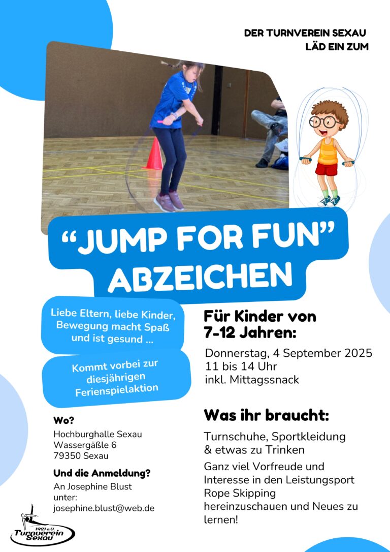 Ferienspielaktion Jump For Fun | Rope Skipping Turnverein Sexau